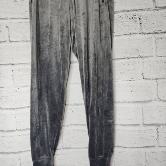 Offline by Aerie Mid-Rise Drawstring Velvet Casual Pants Gray Large - Picture 3 of 11